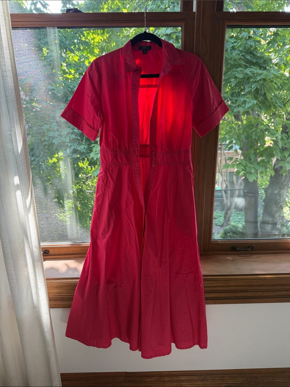 J.Crew Hot Pink Button Front Maxi Dress Women’s Size 0